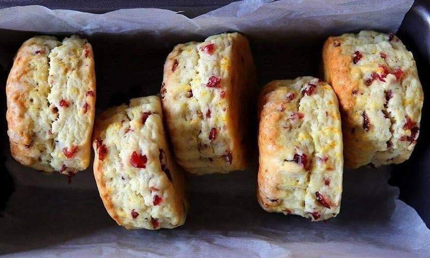 Orange and cranberries are sweet and tangy and pair perfectly together in these Keto Cranberry Orange Scones low carb.