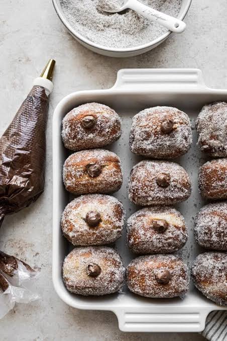 Chocolate filled donuts 